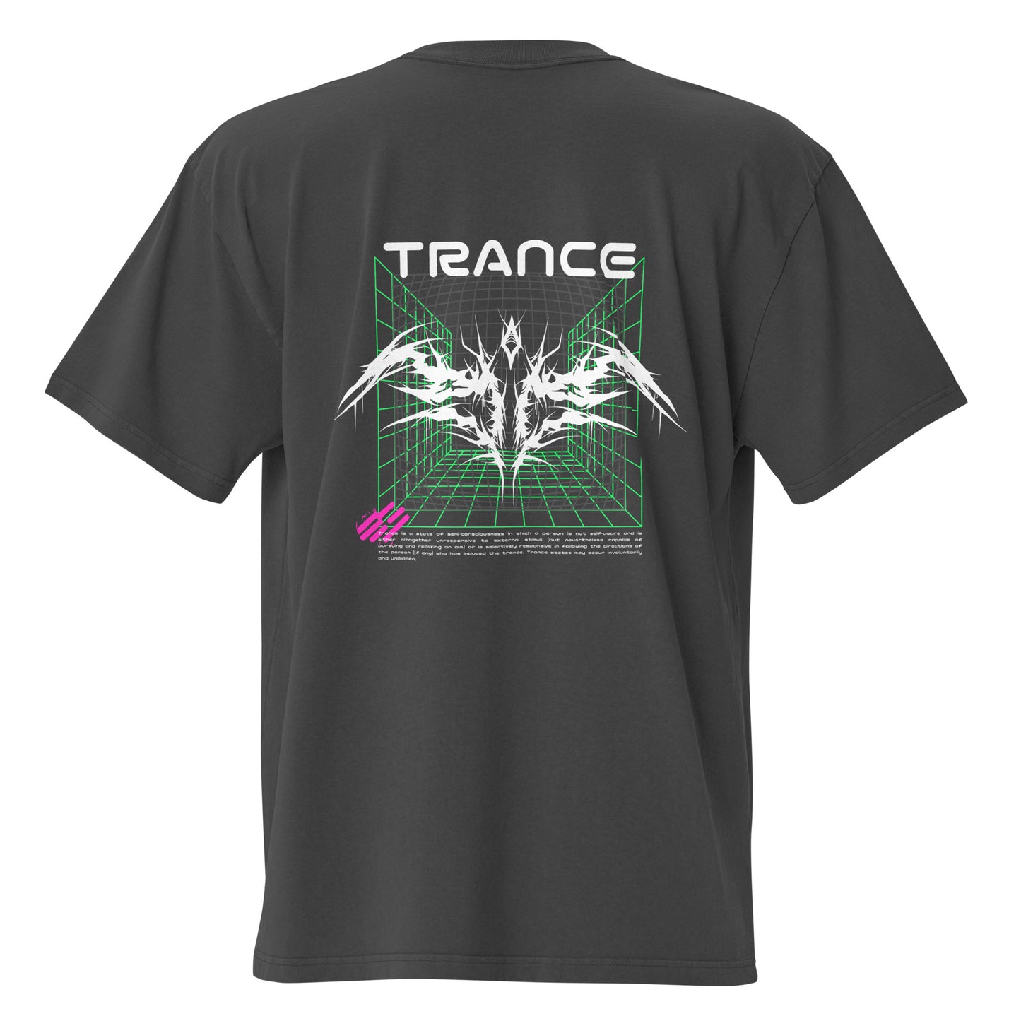 Techno Oversized faded T-Shirt - Trance (Front-Backprint)